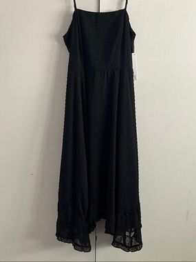 AQUA Black Spaghetti-Strap Formal Dress